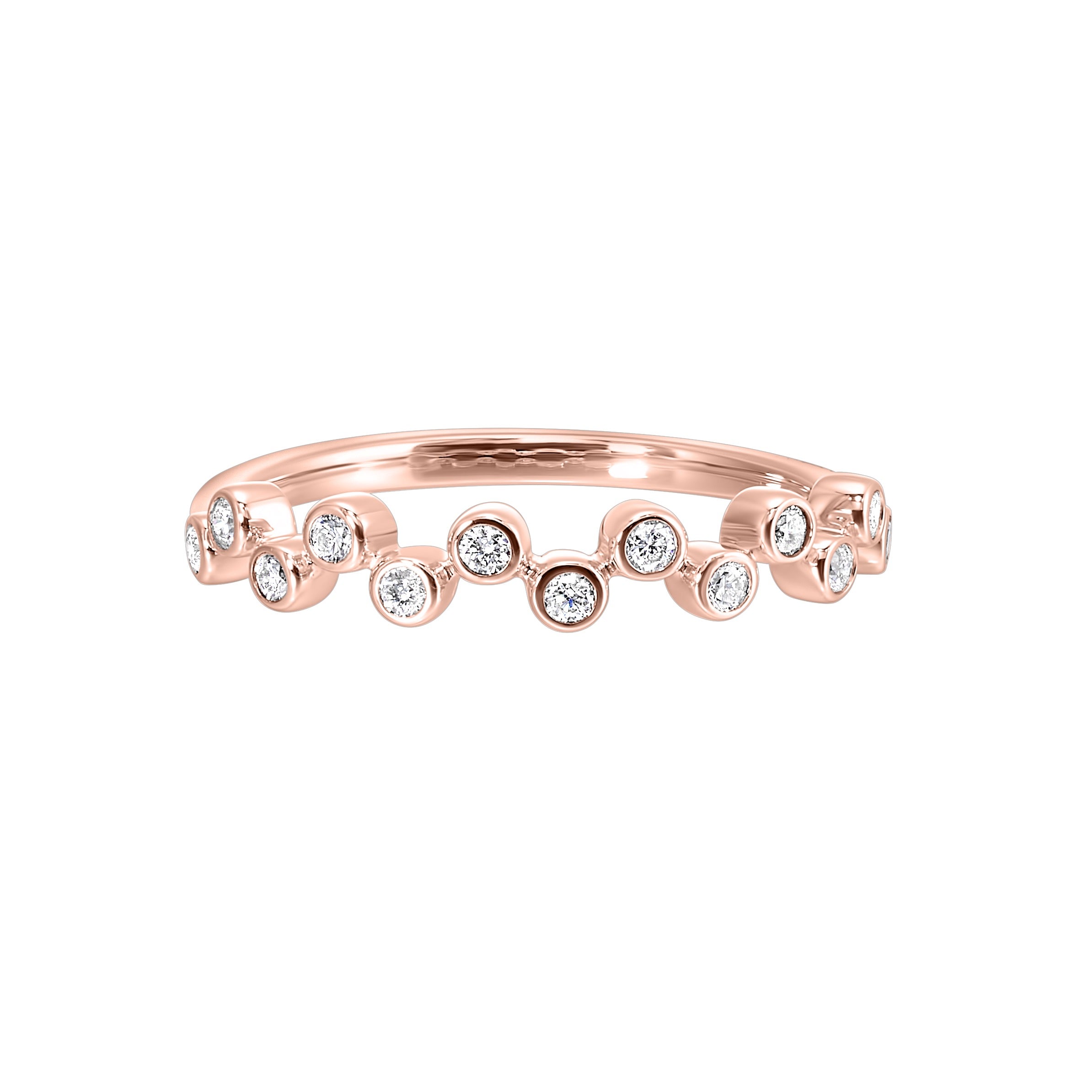Zigzag Bezel Diamond Half-Eternity Ring