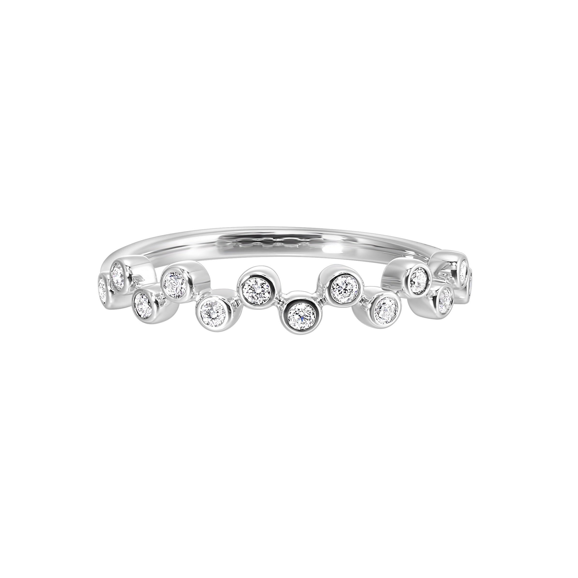 Zigzag Bezel Diamond Half-Eternity Ring