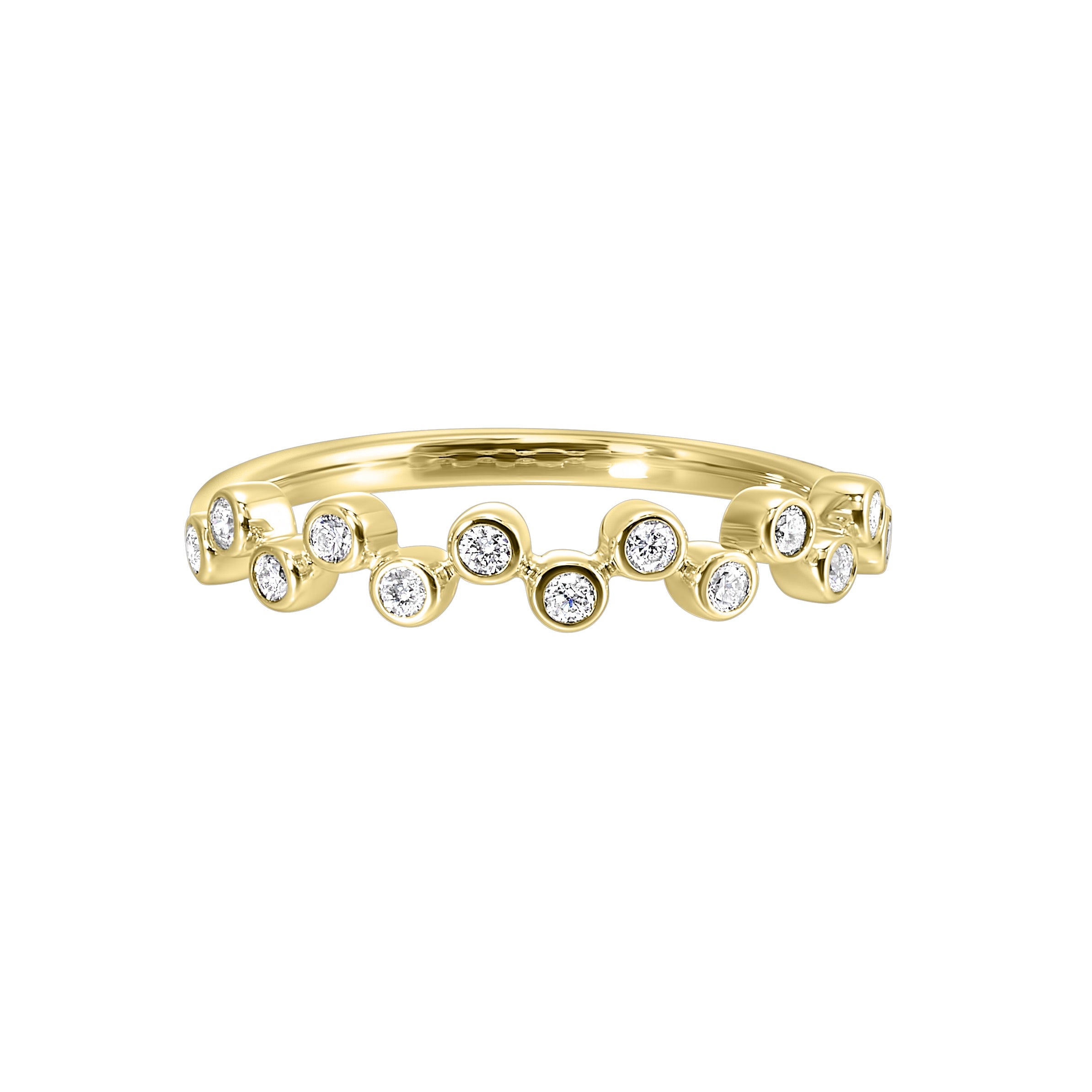 Zigzag Bezel Diamond Half-Eternity Ring