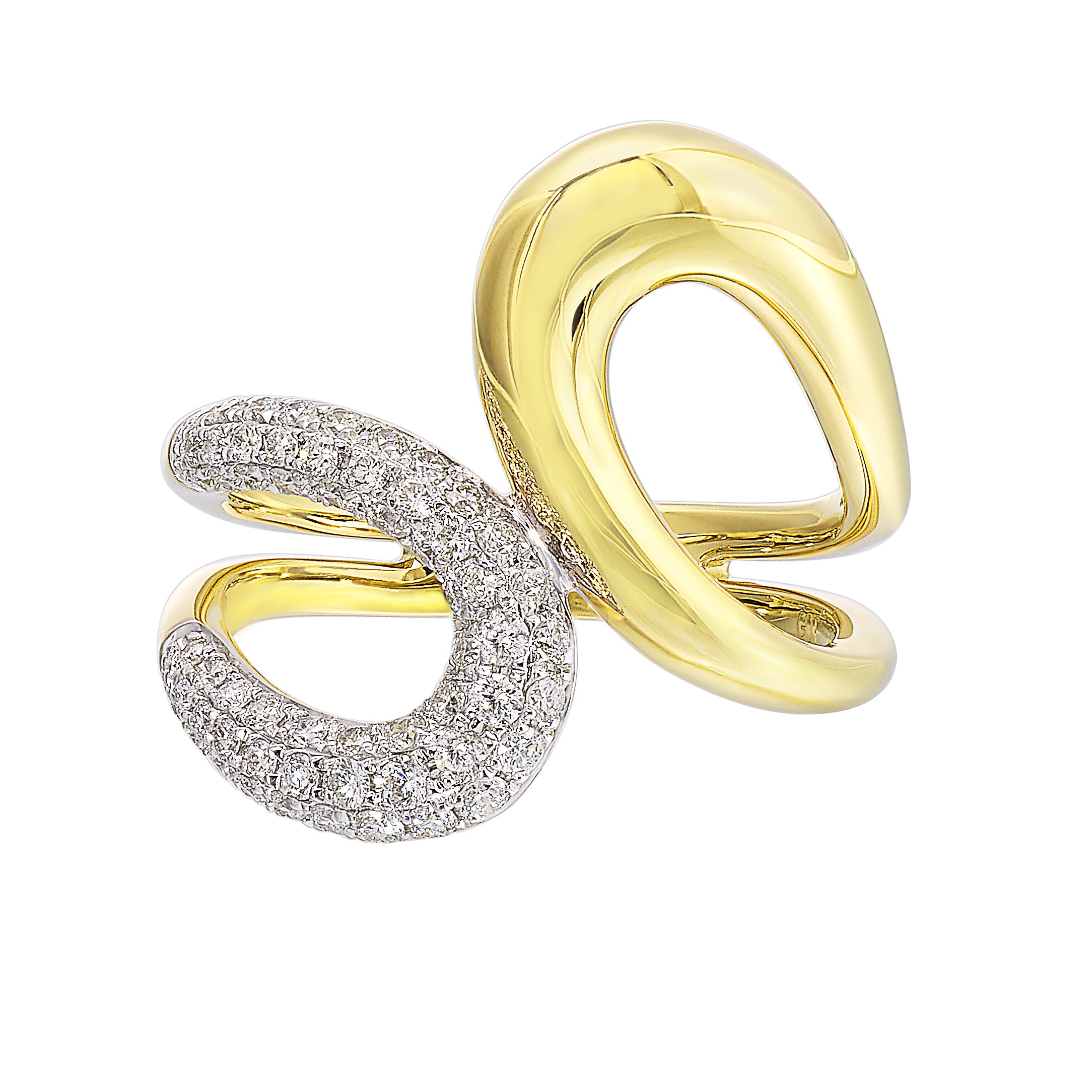 Sculpted Eclipse Diamond Statement Ring