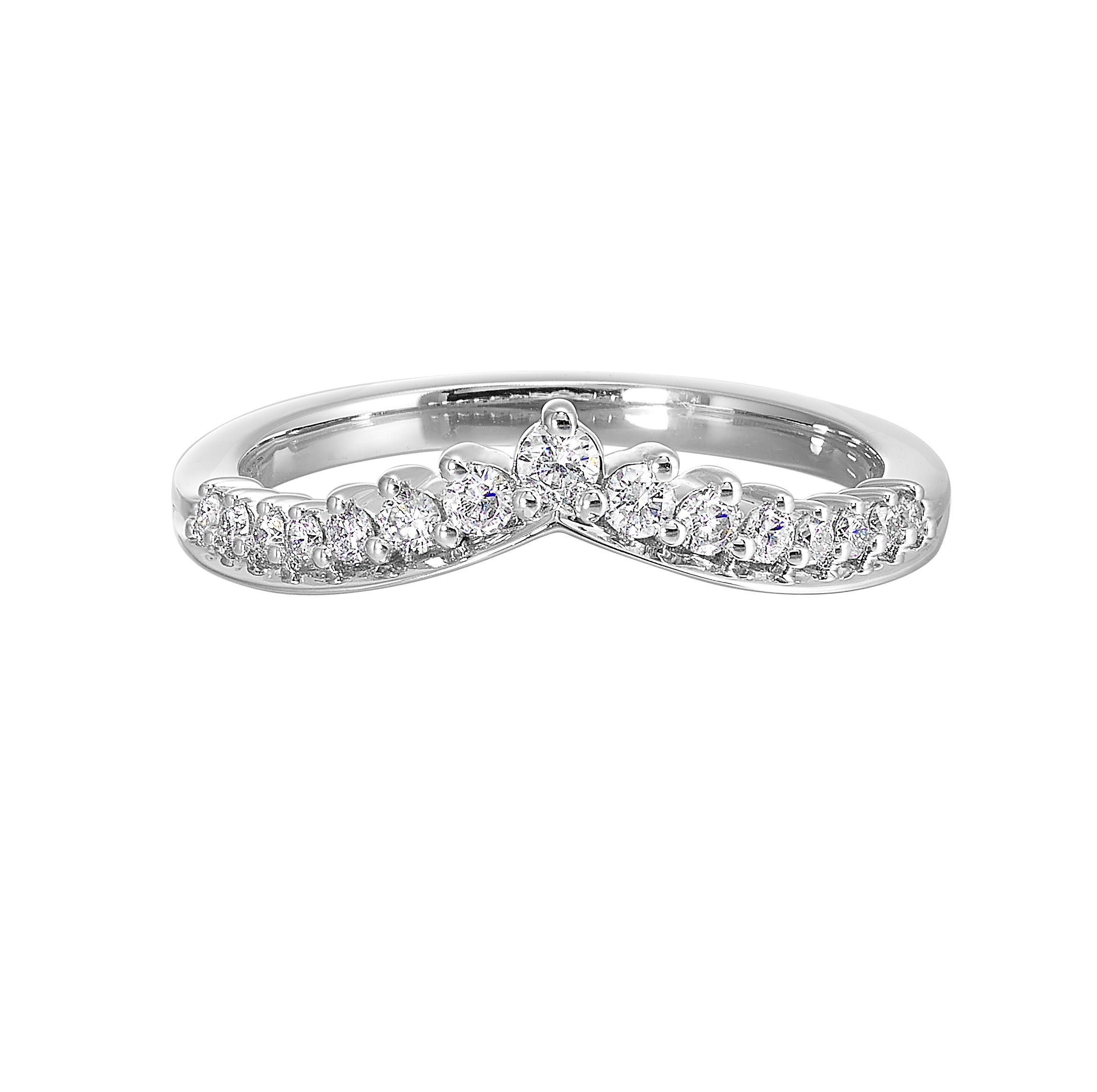 White Gold Diamond Chevron Ring