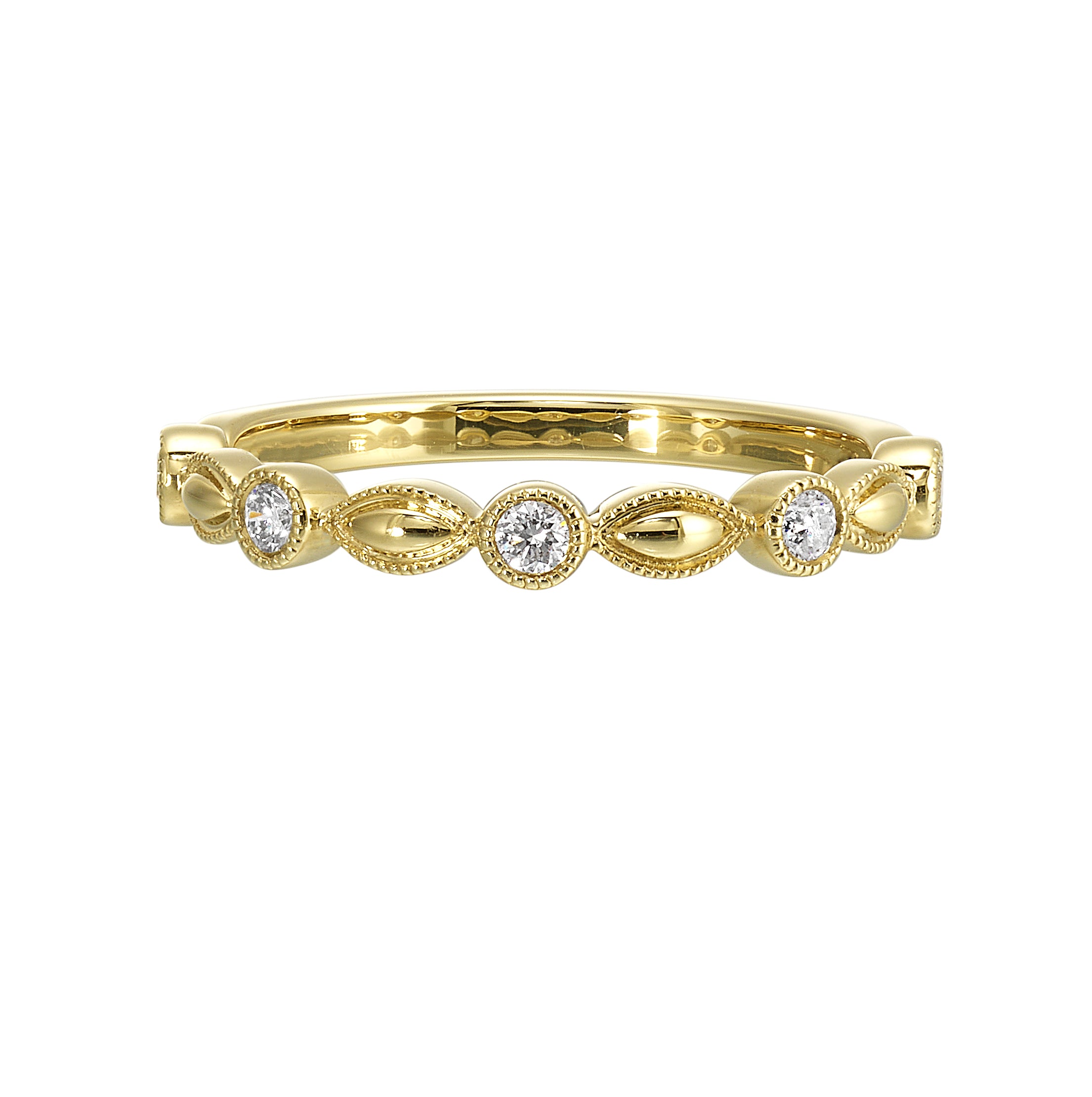 Gold Vintage Marquise & Bezel Diamond Ring