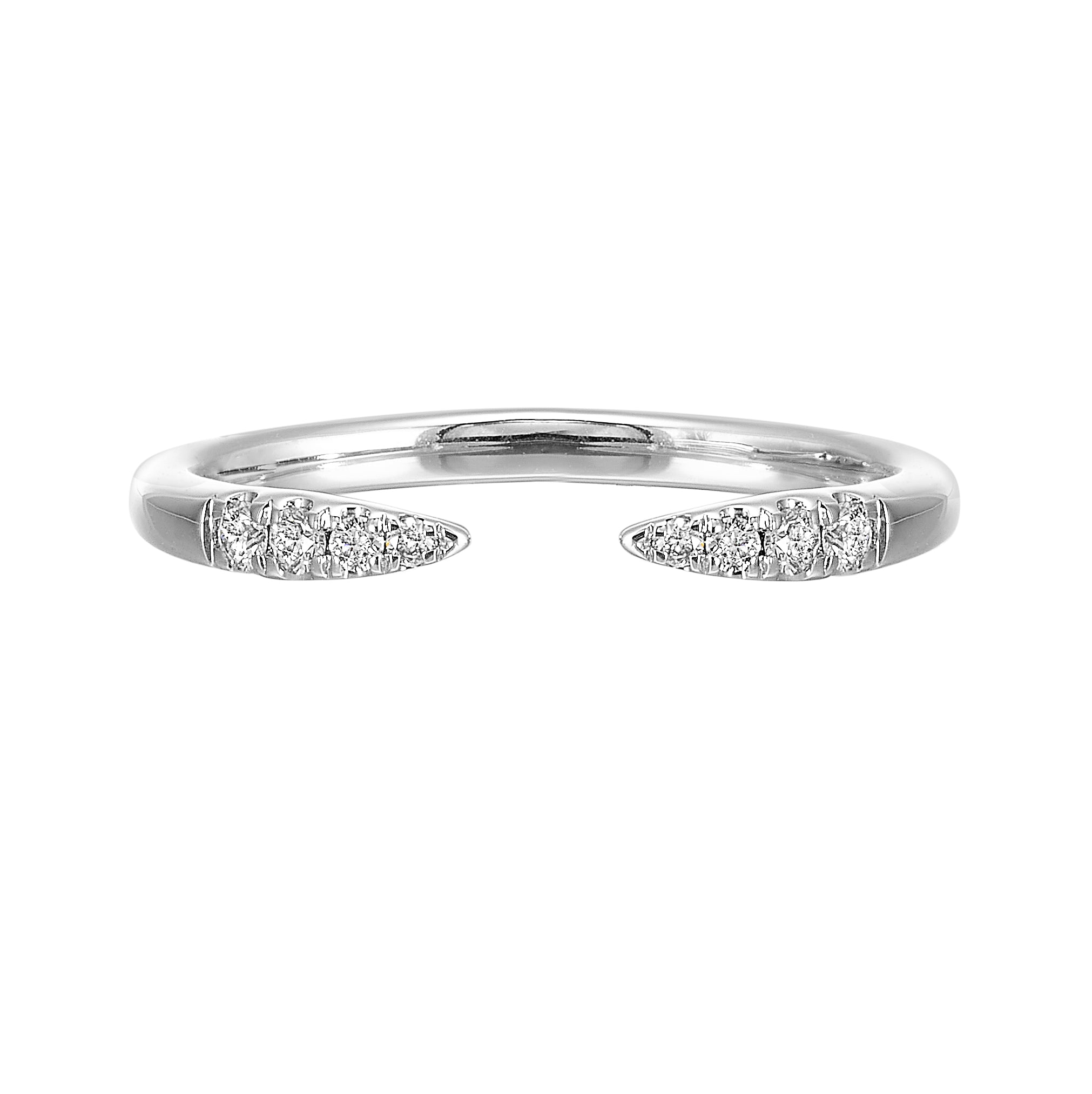 Open Diamond-Tipped Stackable Ring