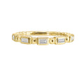 Stackable Beaded Baguette Diamond Ring