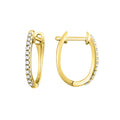 10Kt Yellow Gold Oval Diamond Huggie Hoop Earrings