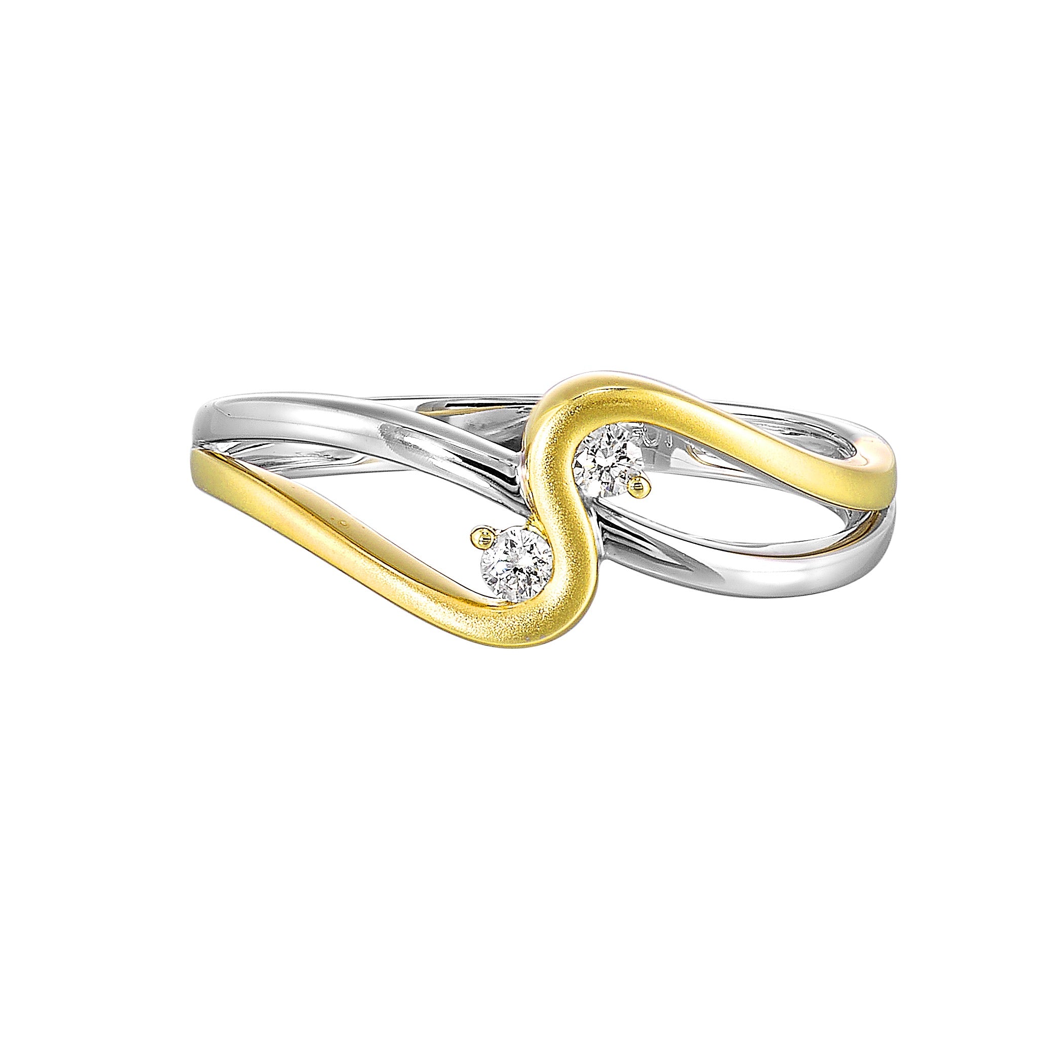 Two-Tone Infinity Diamond Wave Ring