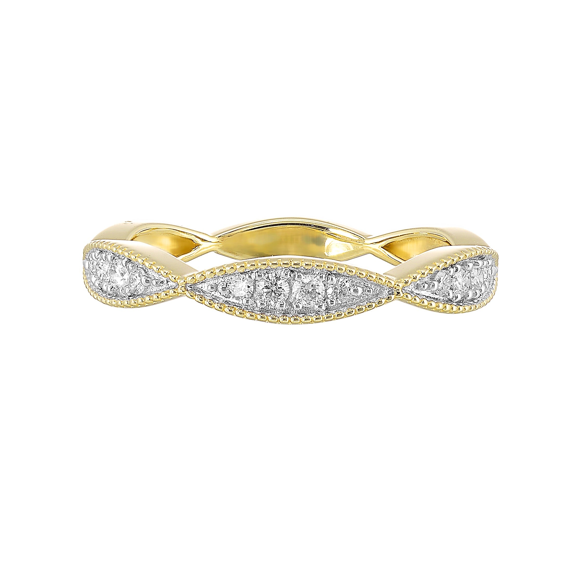 Yellow Gold Diamond Twist Eternity Ring