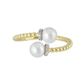 Swirling Bypass Pearl Ring