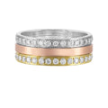 Tri-Color Stacked Diamond Ring