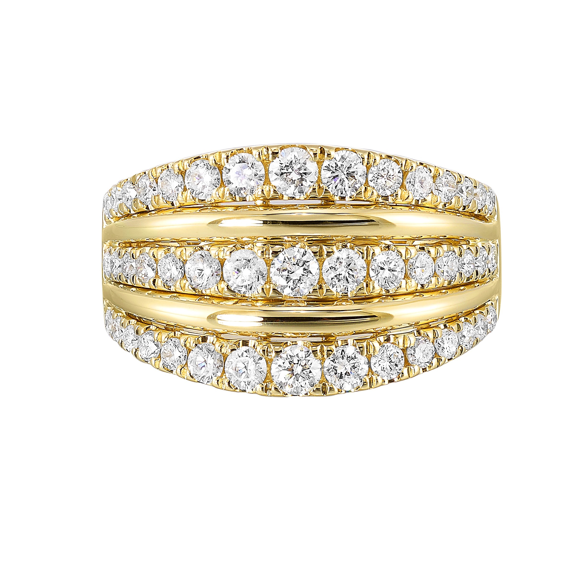 Three-Row Diamond Ring