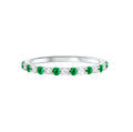 Gemstone and Diamond Half-Eternity Band Ring