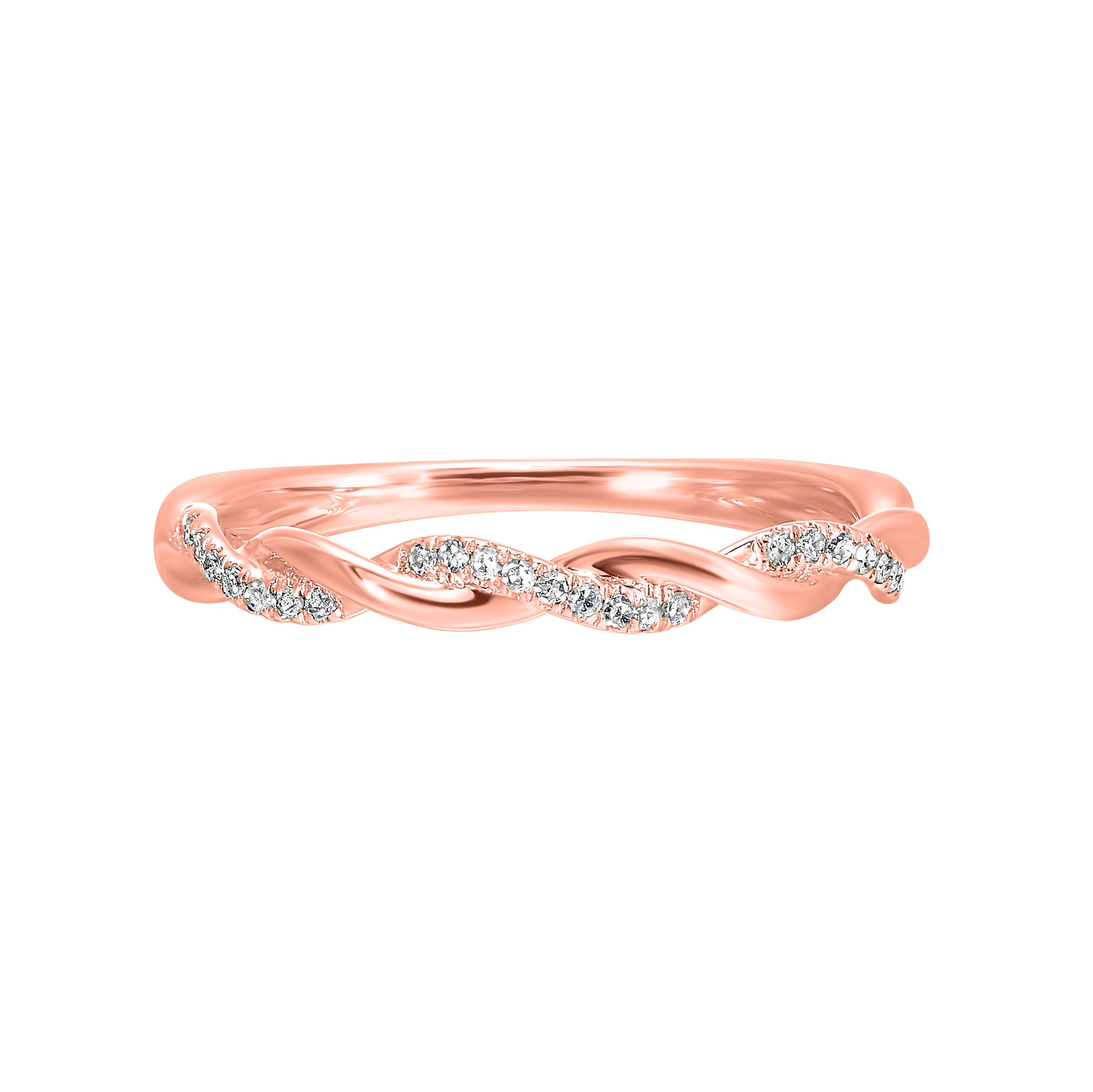 Rose Gold Twisted Diamond Ring