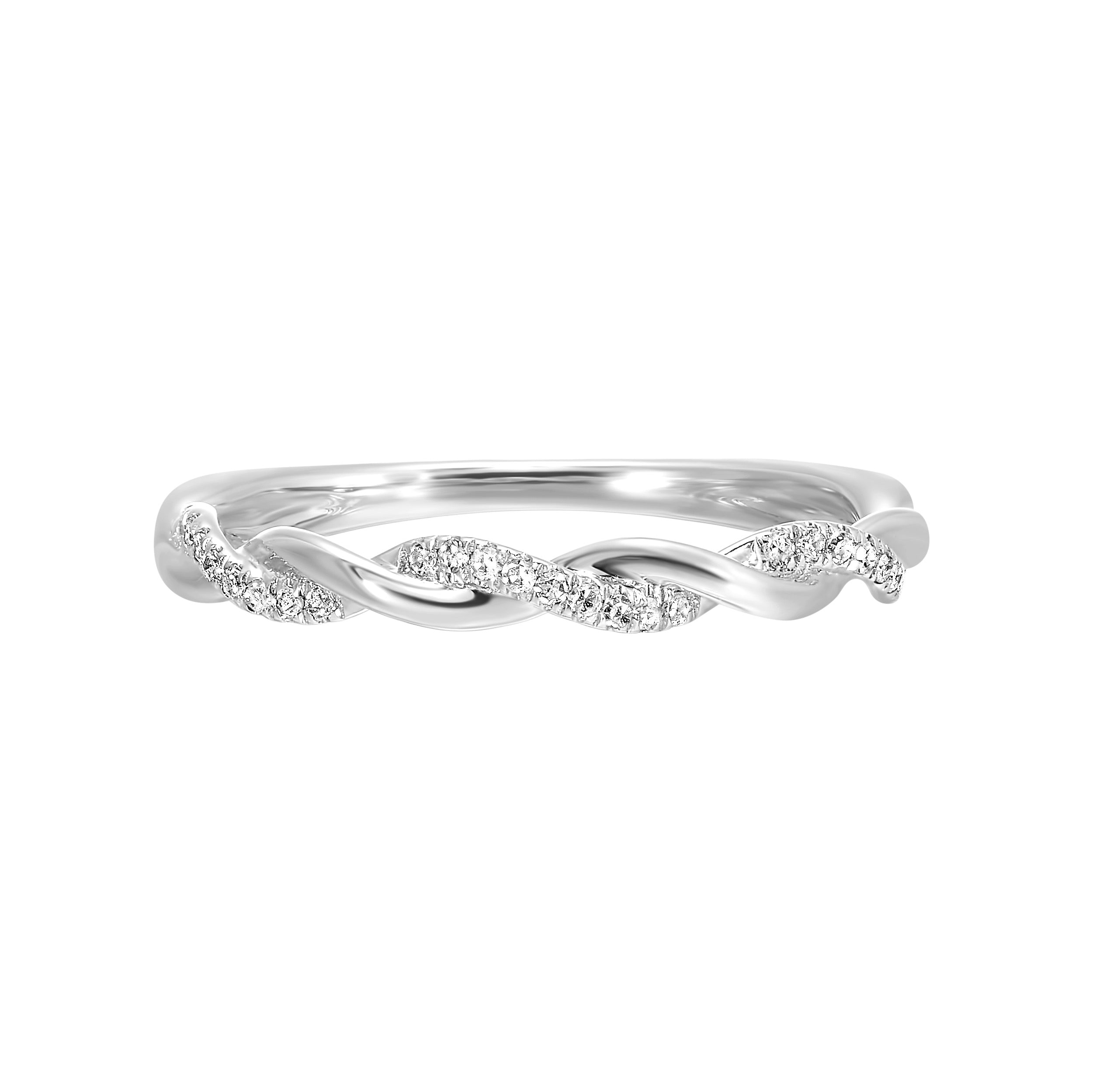 White Gold Twisted Diamond Ring