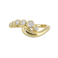 Twisted Band Bezel-Set Diamond Ring