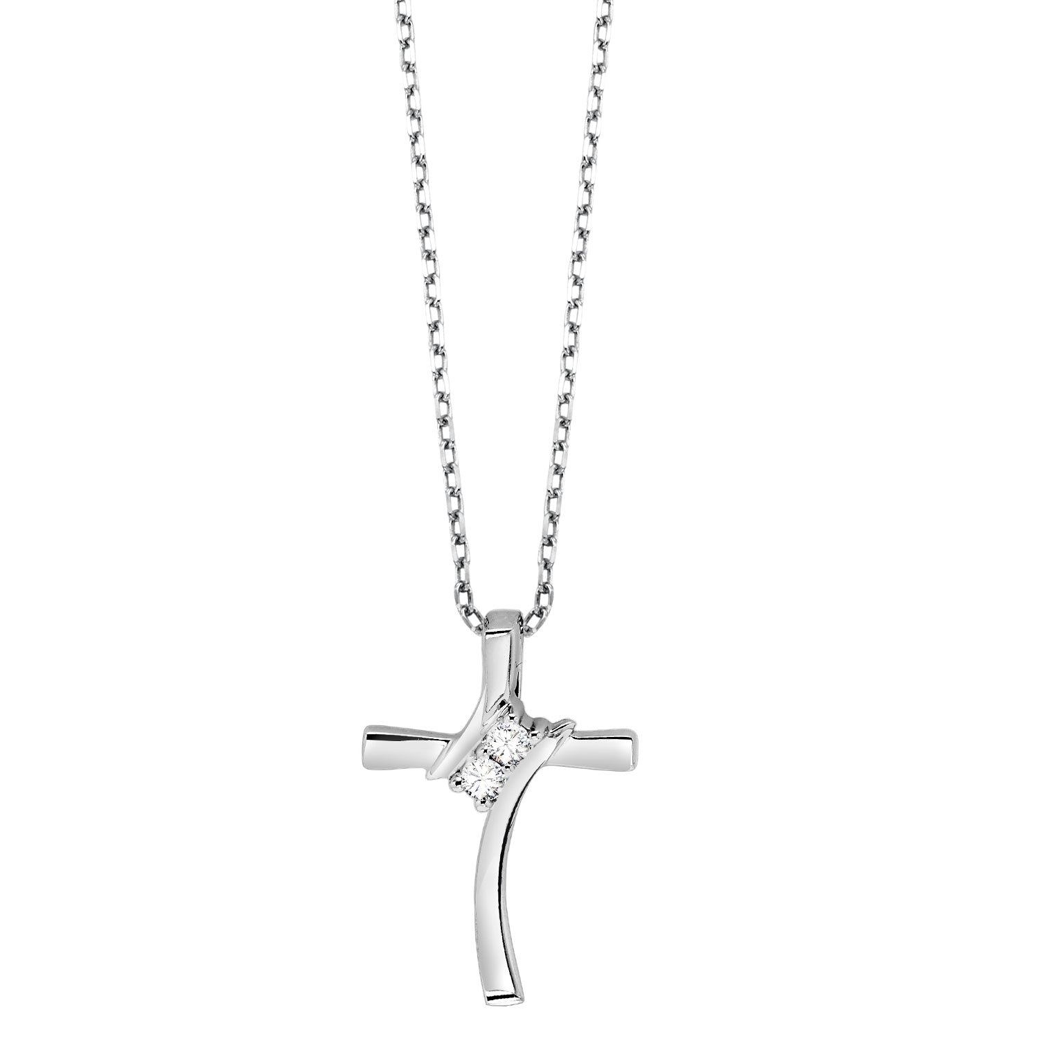 Twogether Diamond Cross Pendant
