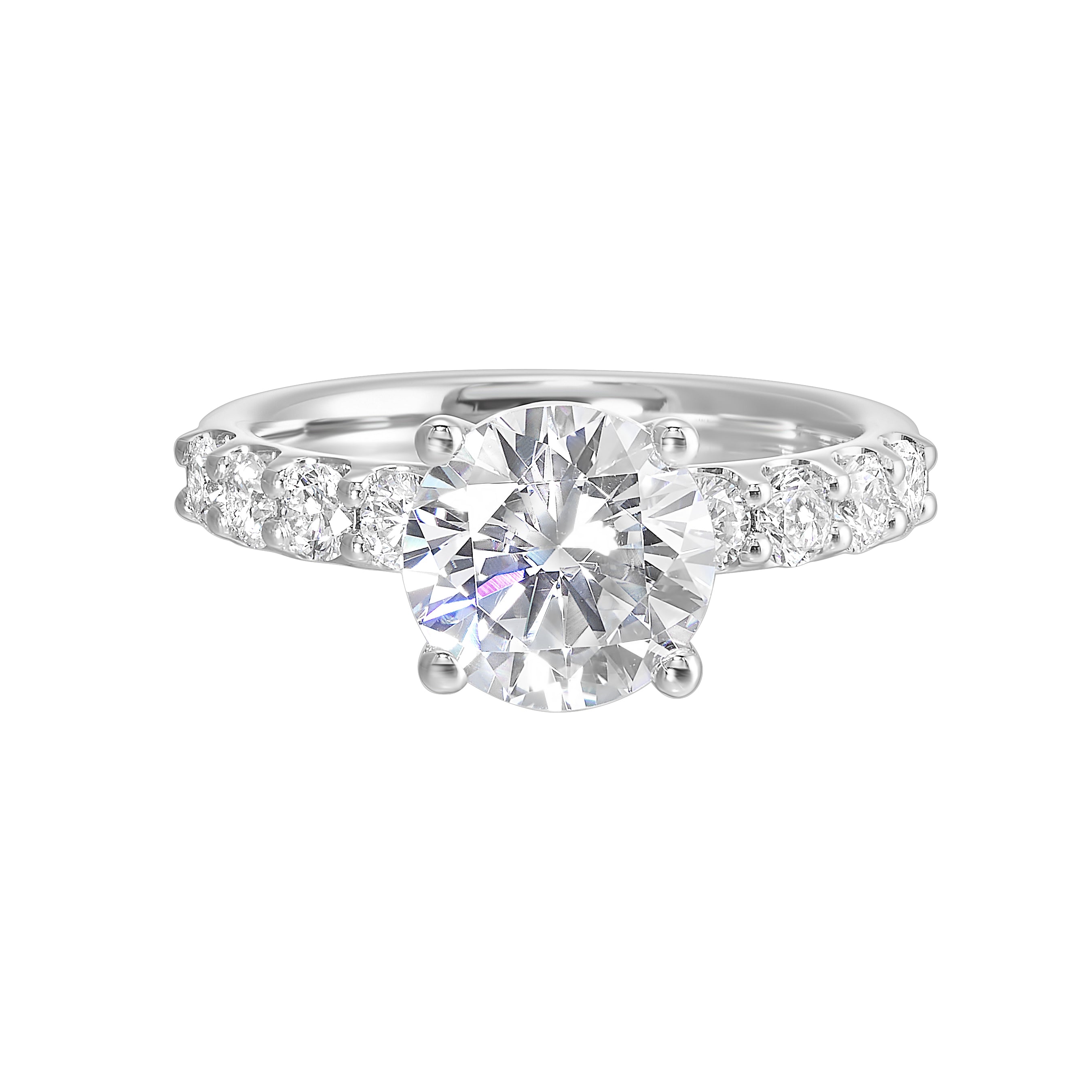 Pavé Diamond Ring with Double Shank