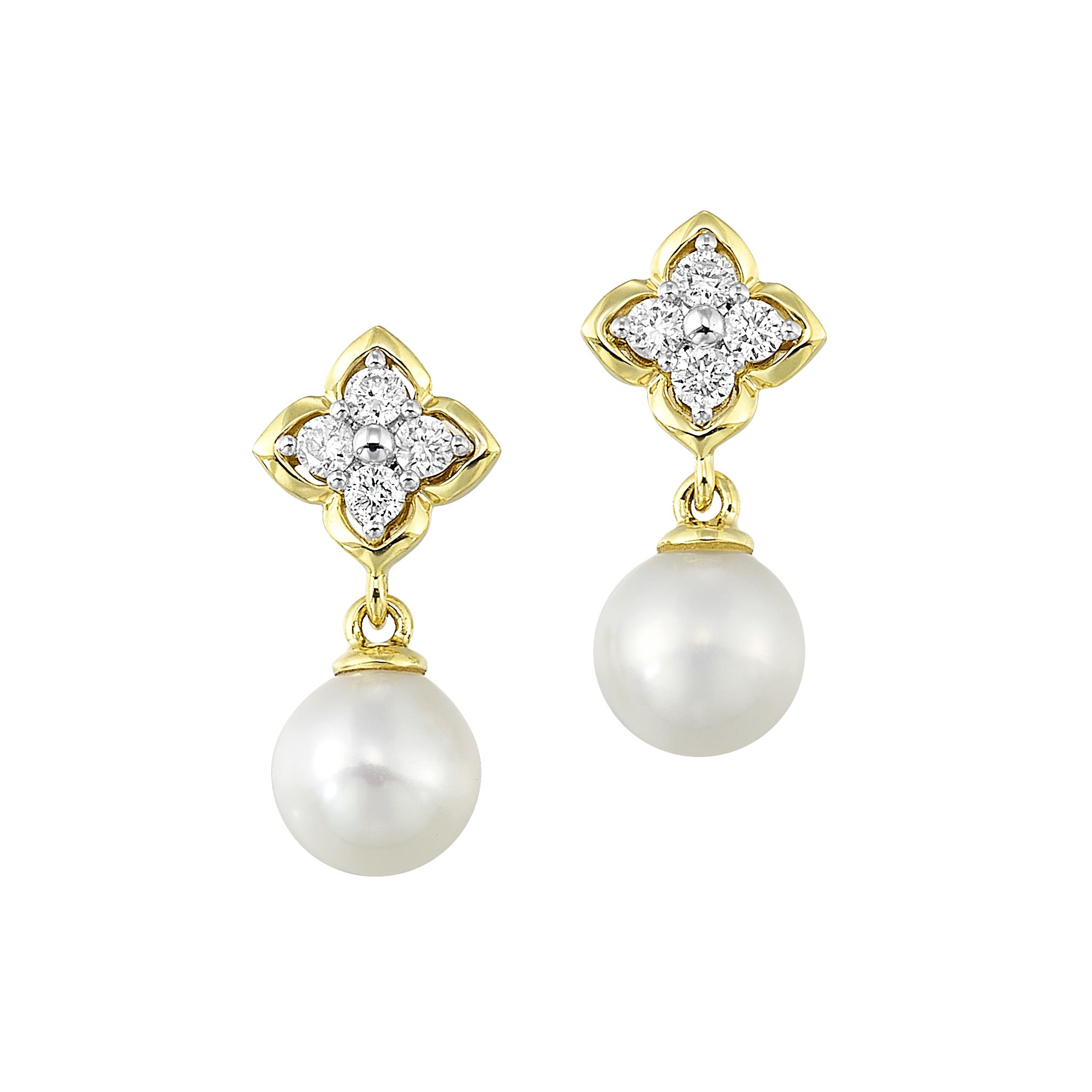 Clover Pearl Drop Earrings