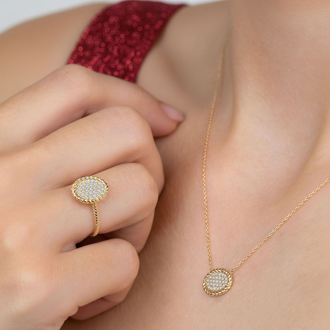 Seralyn Diamond Oval Pendant