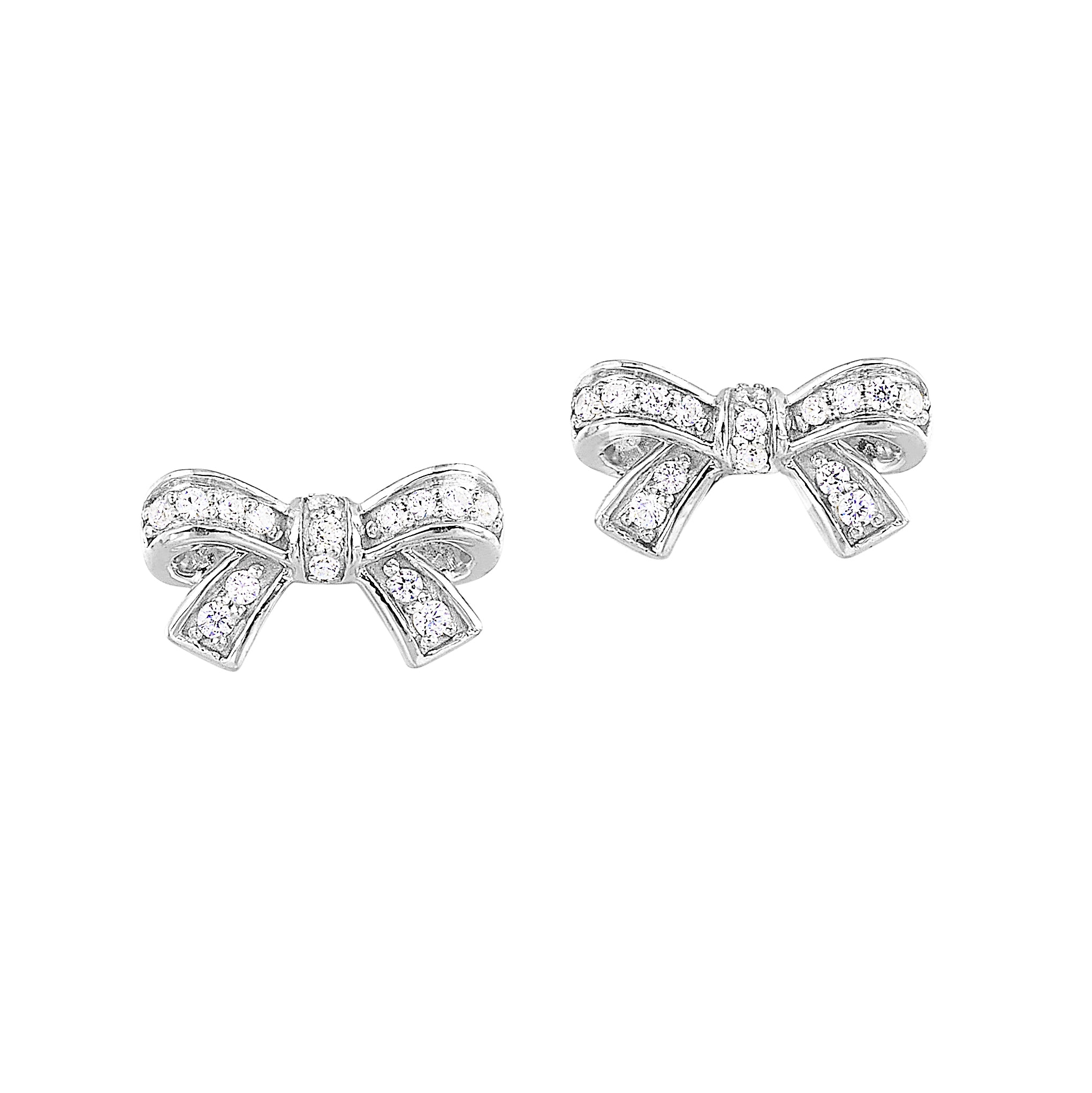 Diamond Bow Stud Earrings