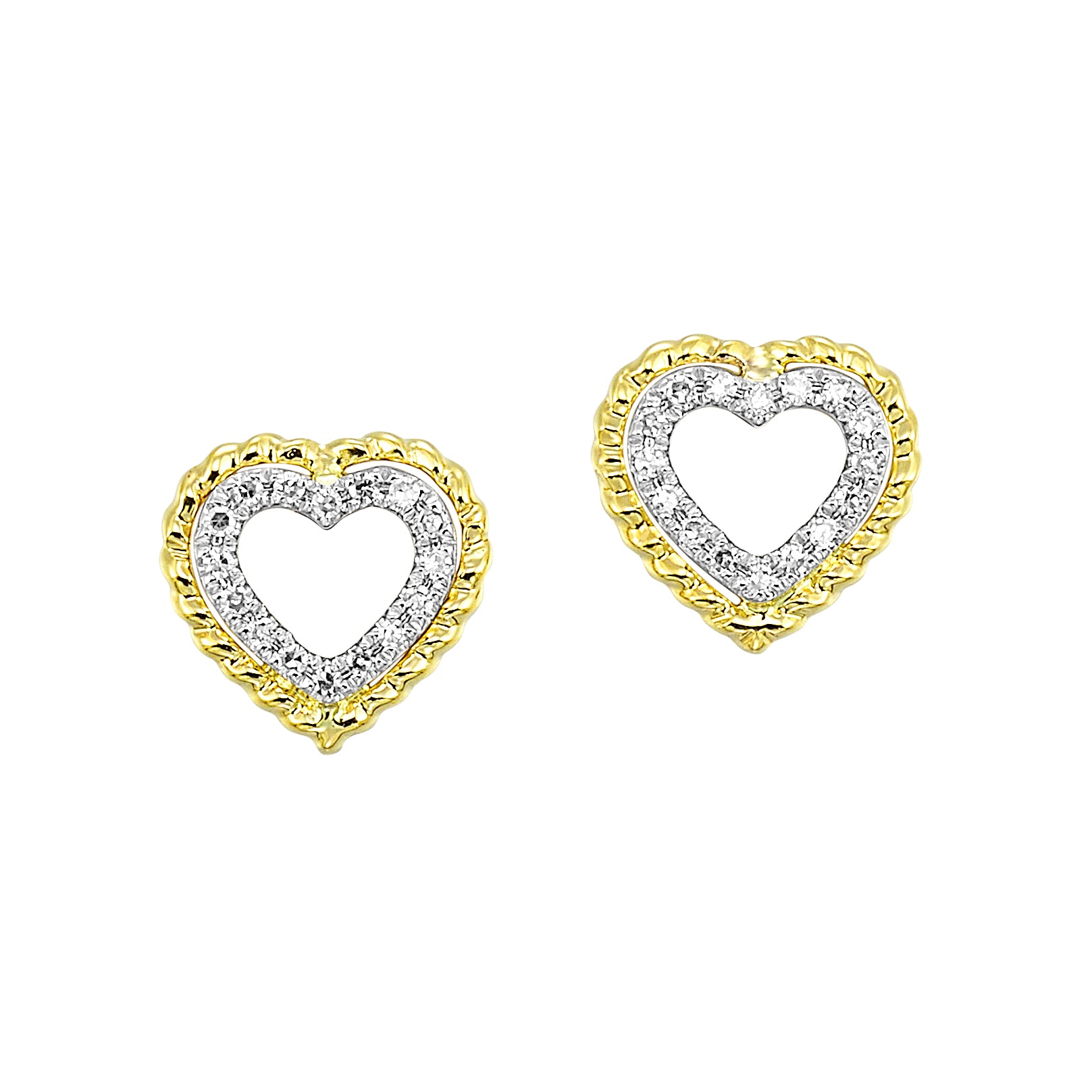 Diamond Heart Stud Earrings