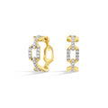 14Kt Yellow Gold Diamond Chain Link Hoop Earrings