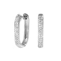 14Kt White Gold Oval-Shaped Two Row Diamond Earrings