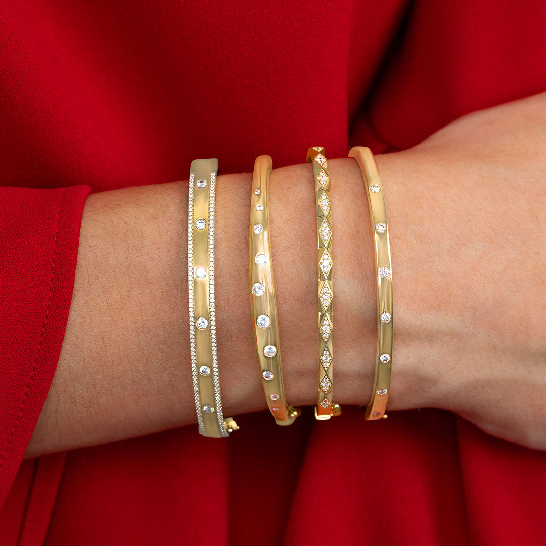 Geometric Diamond Bangle