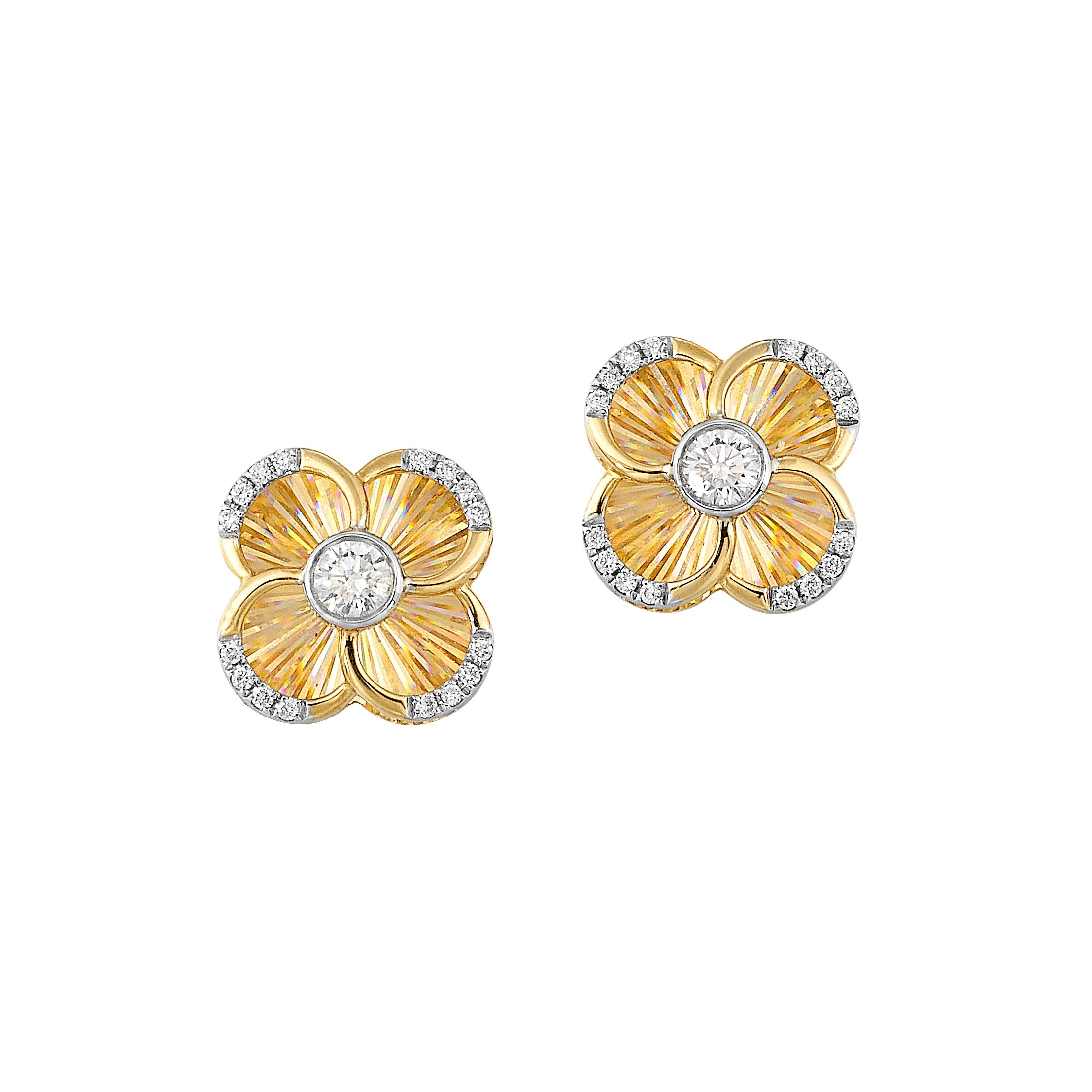Flower Motif Diamond Earrings