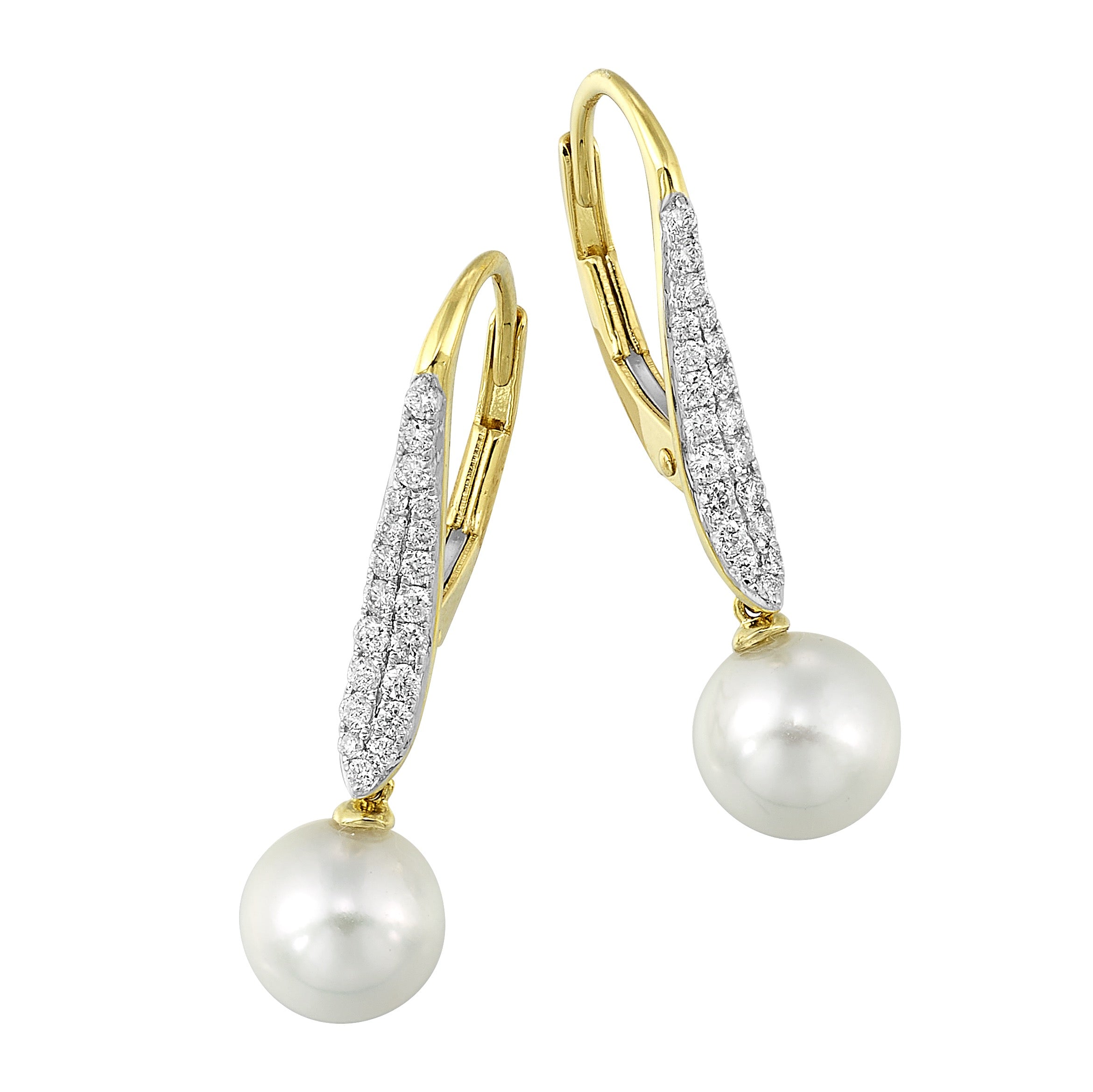 Pearl and Diamond Drop Earrings