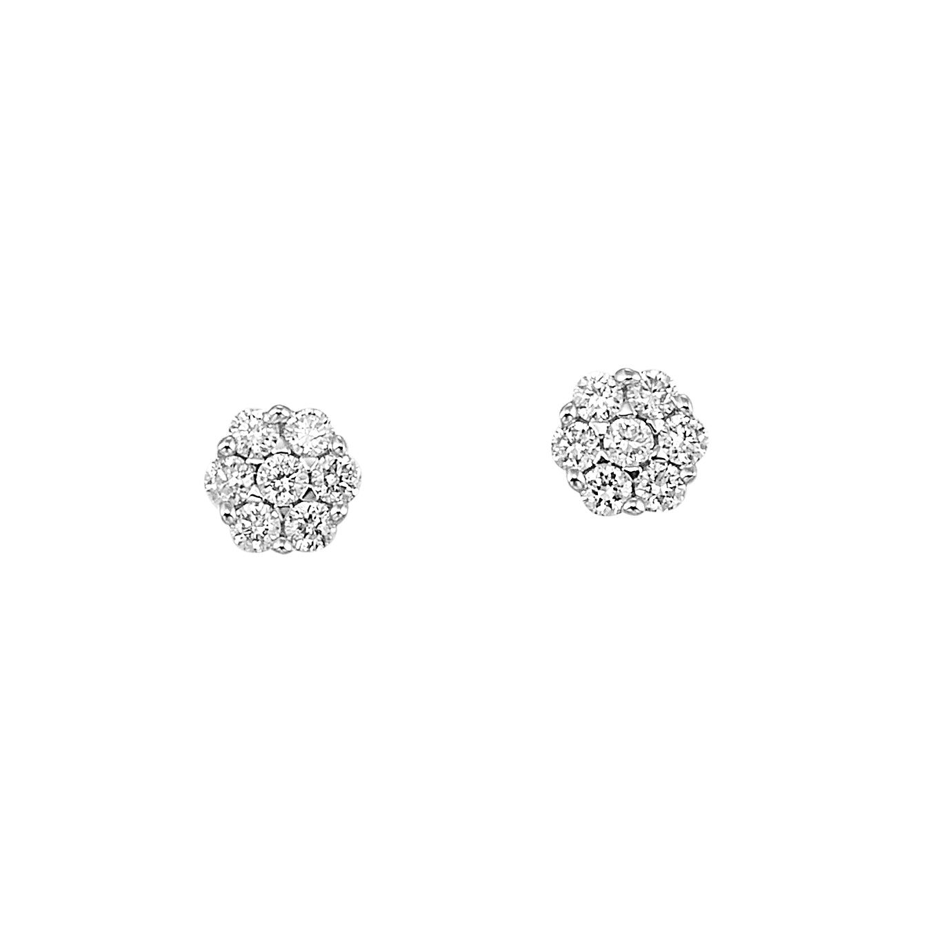 Cluster Diamond Stud Earrings