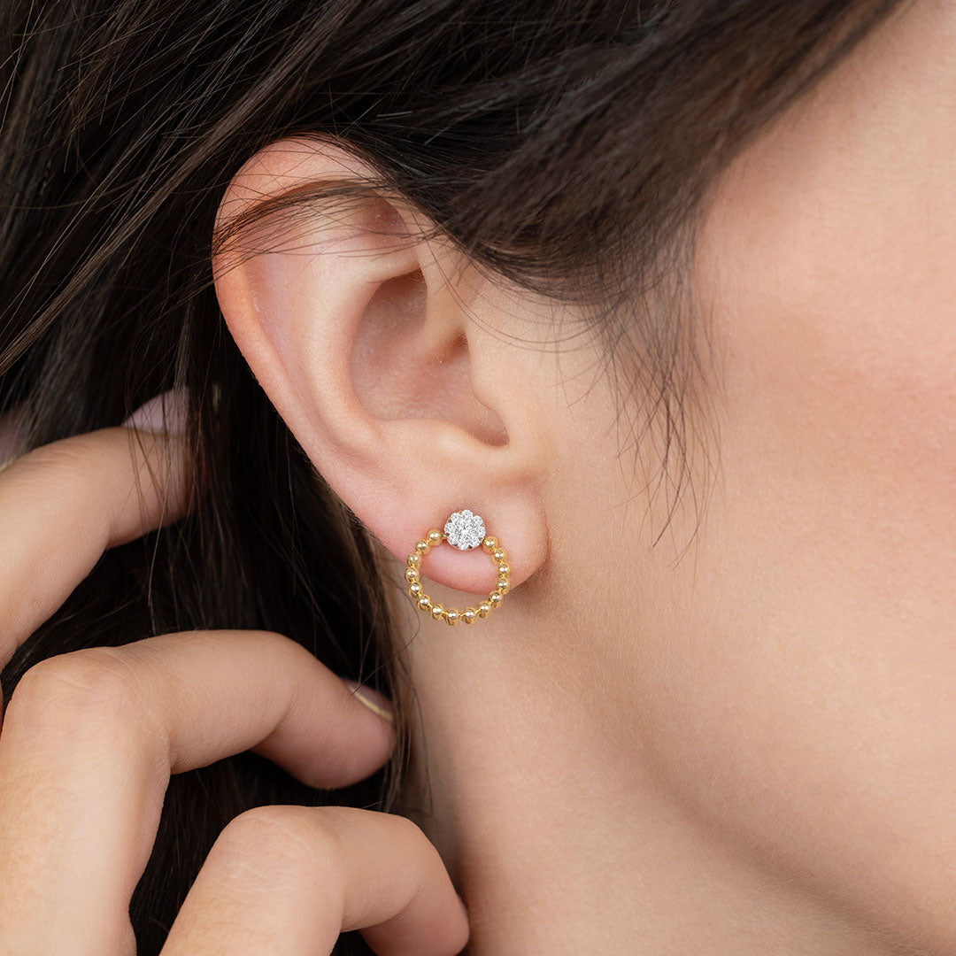 Nivara Diamond Round Earrings