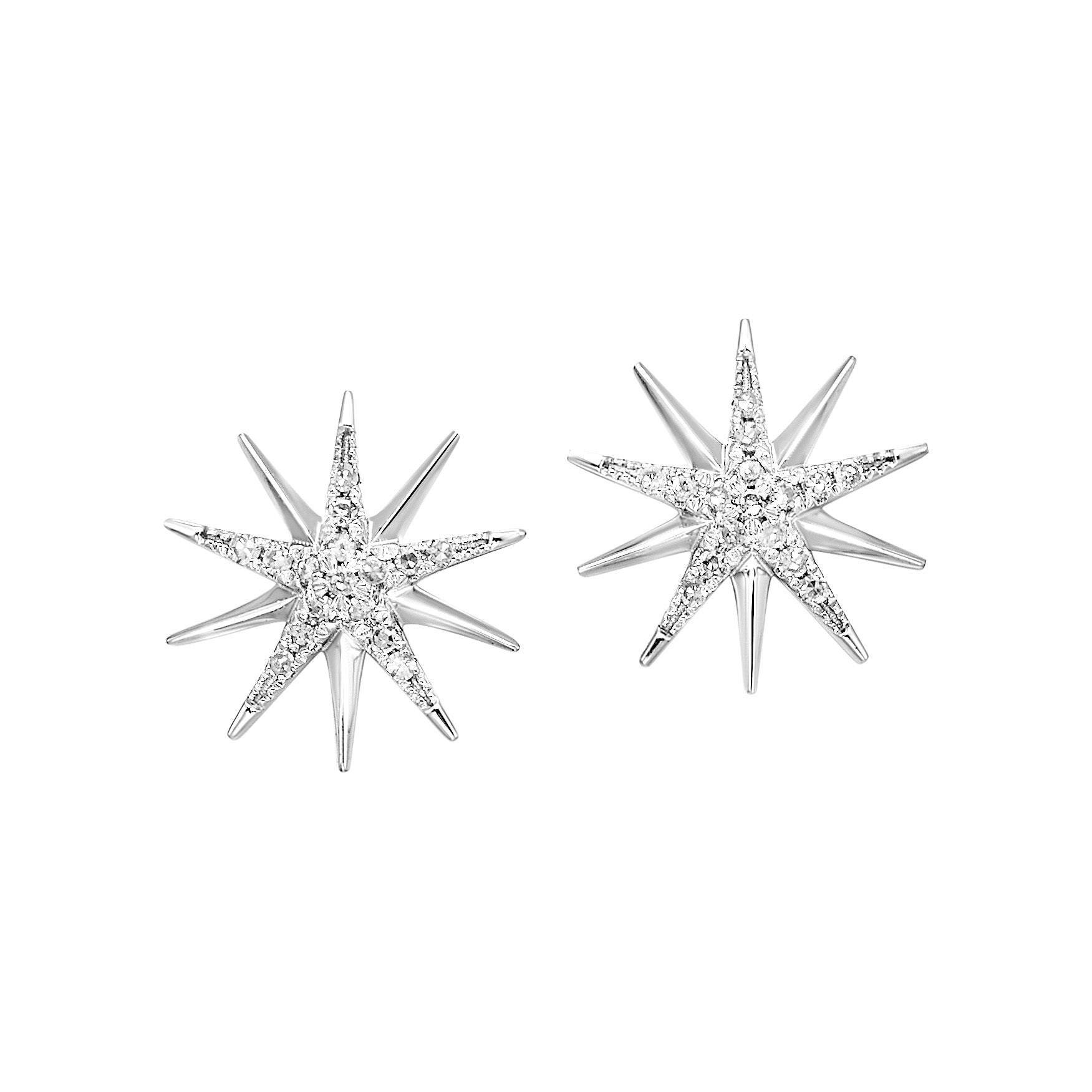 Starburst Diamond Stud Earrings