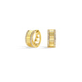 Fluted Diamond Huggie Hoop Earrings