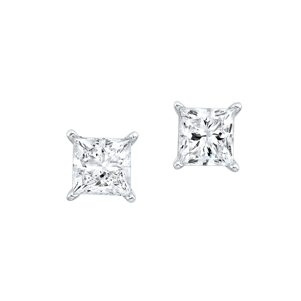 Princess Cut Diamond Studs
