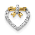 Diamond Heart with Bow Chain Slide