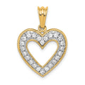 Outline Heart with Diamonds Pendant