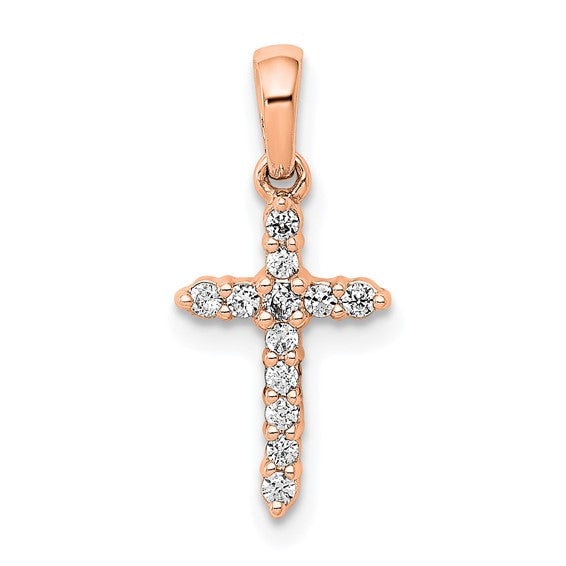 Polished Diamond Cross Pendant