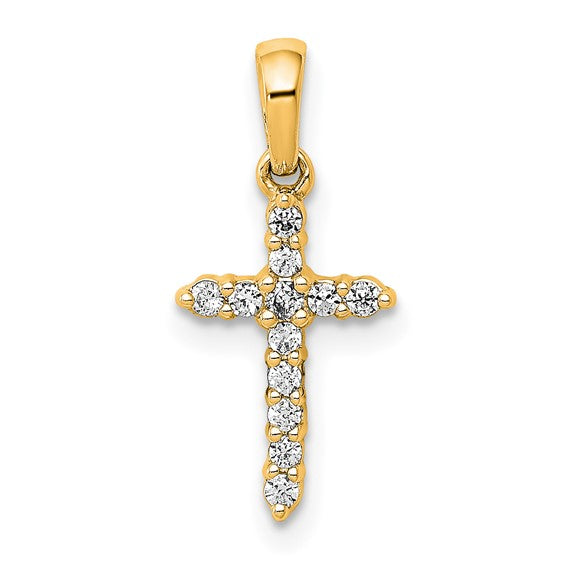 Polished Diamond Cross Pendant