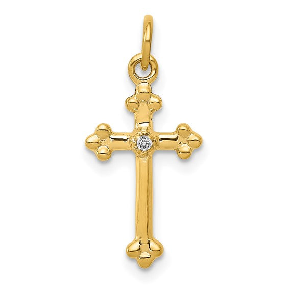Diamond Budded Cross Pendant