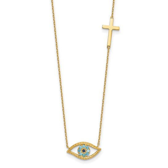 Blessed Eye and Cross Necklace