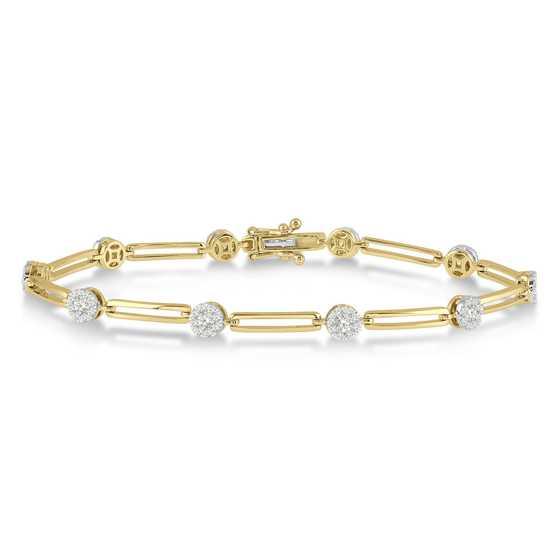 Elarine Diamond Paperclip Bracelet