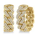 Cuban Diamond Hoop Earrings