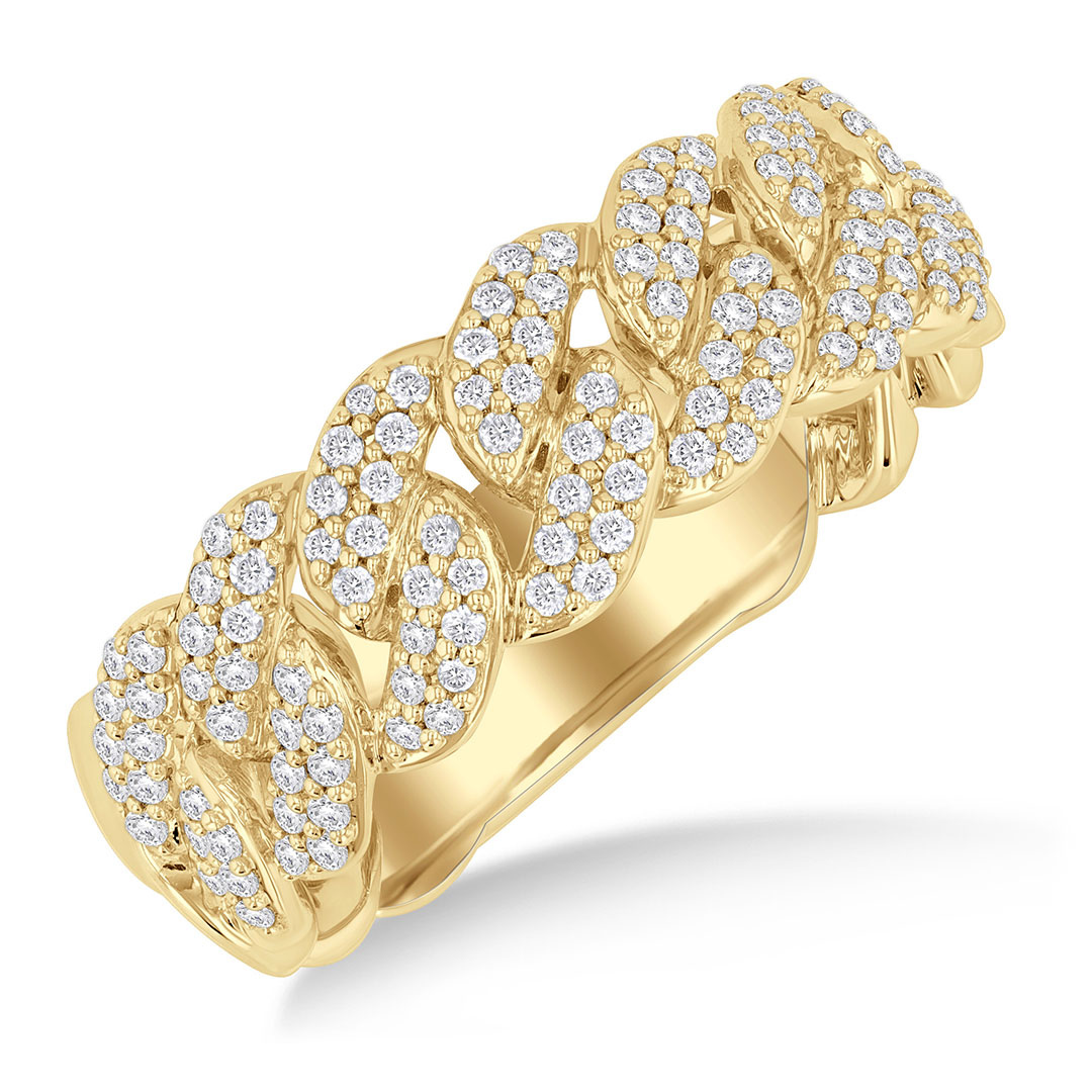 Cuban Diamond Ring Band