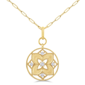 Floral Medallion Circle Diamond Pendant