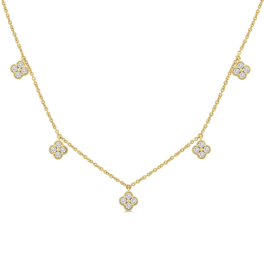 Clover Diamond Station Necklace