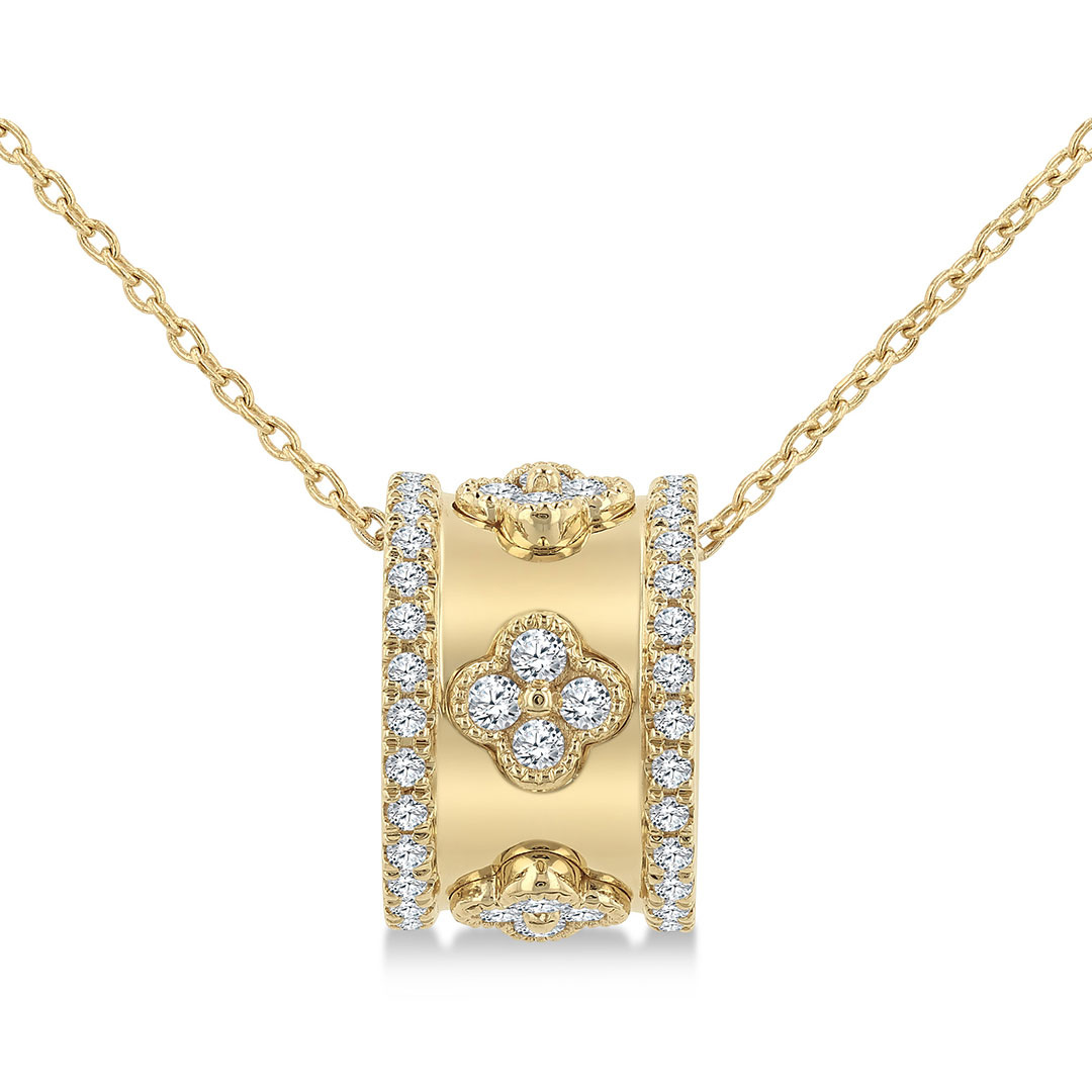 Rondelle Clover Diamond Pendant