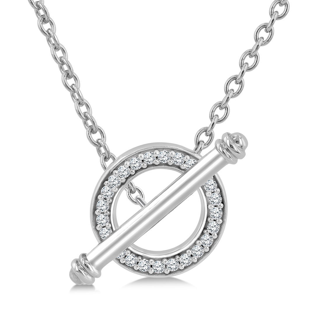 Circle Toggle Diamond Necklace
