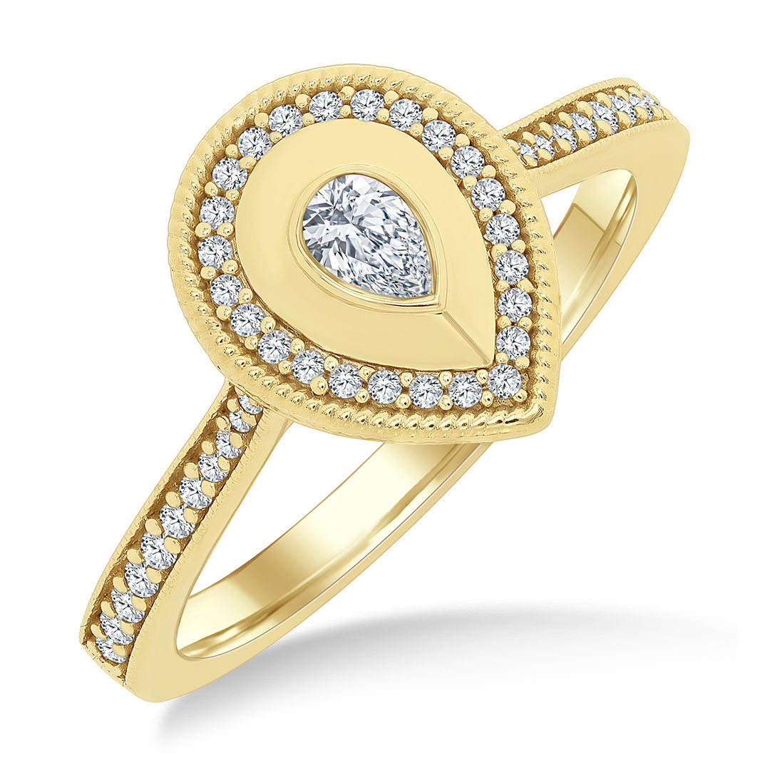 Pear shaped Art Deco Diamond Ring