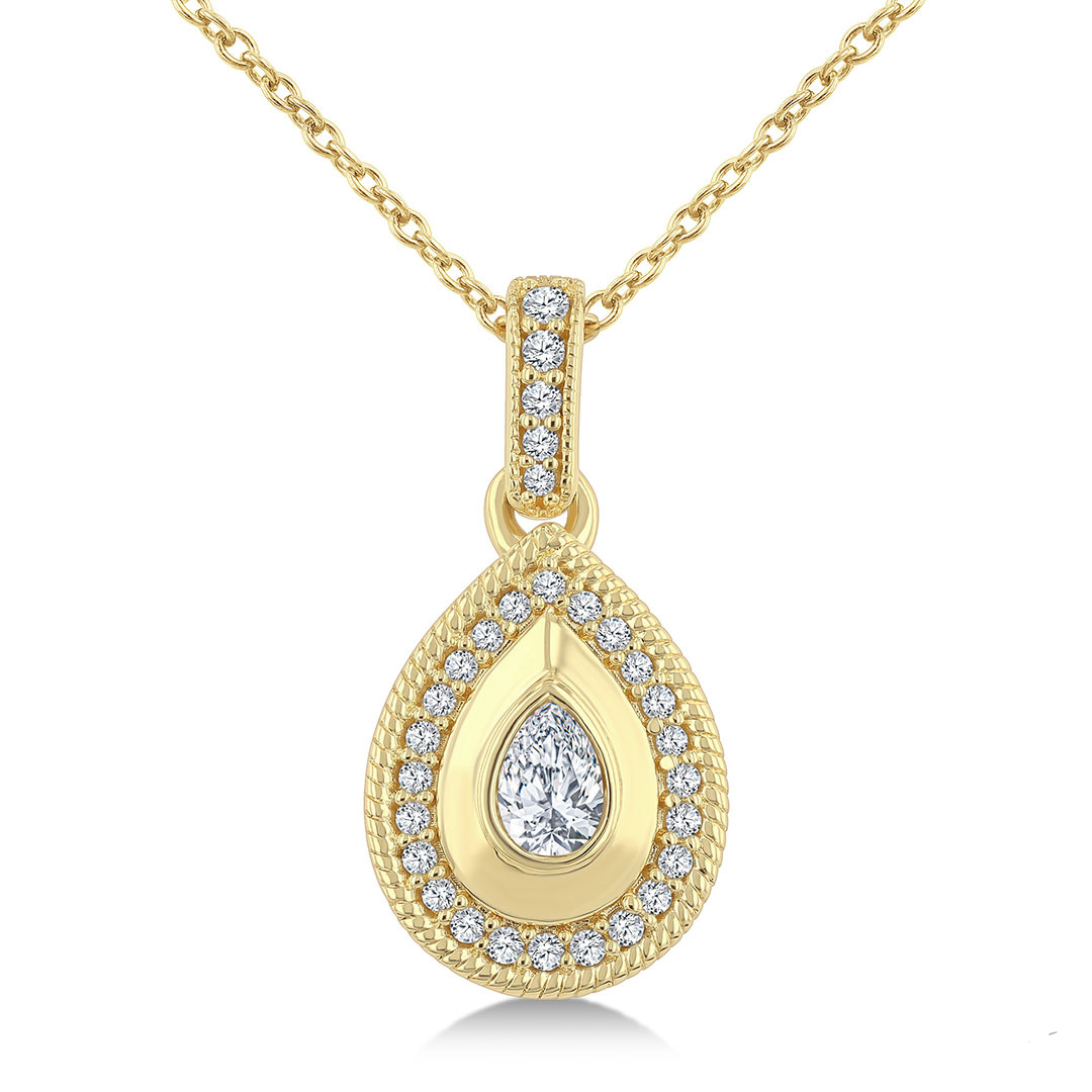 Pear shaped Art Deco Diamond Pendant