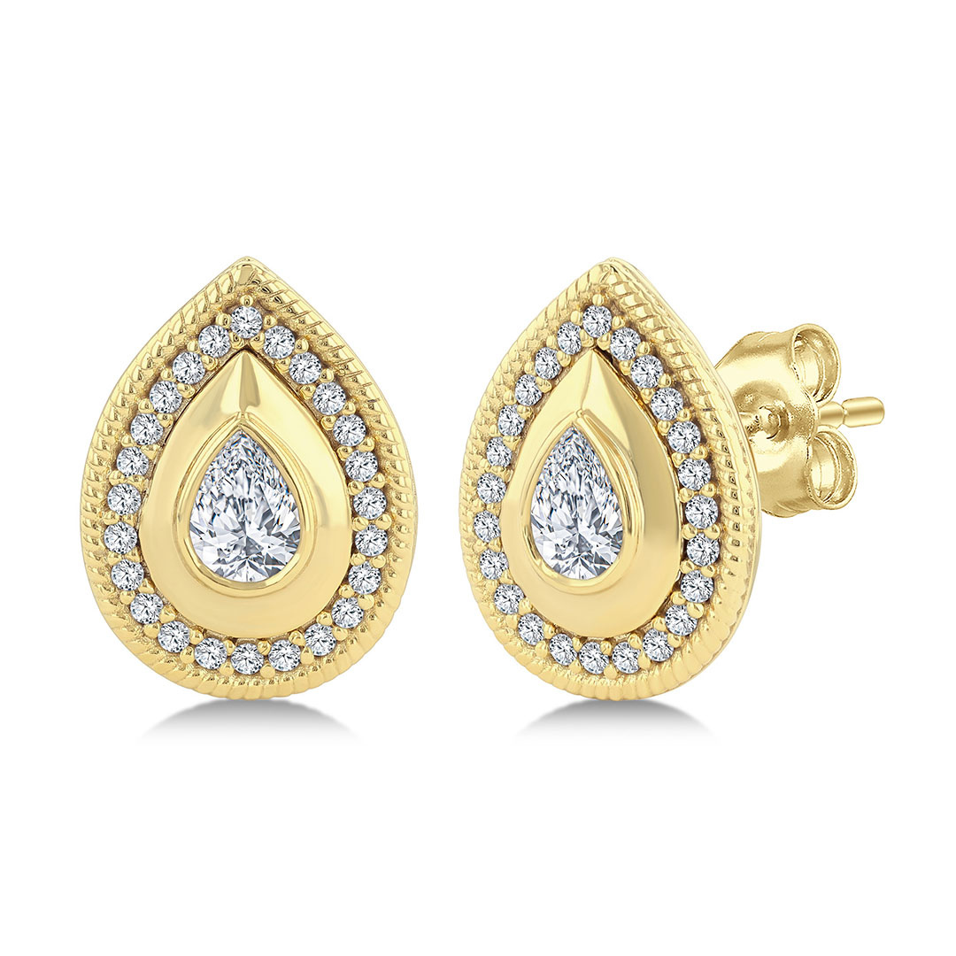 Pear shaped Art Deco Diamond Earrings